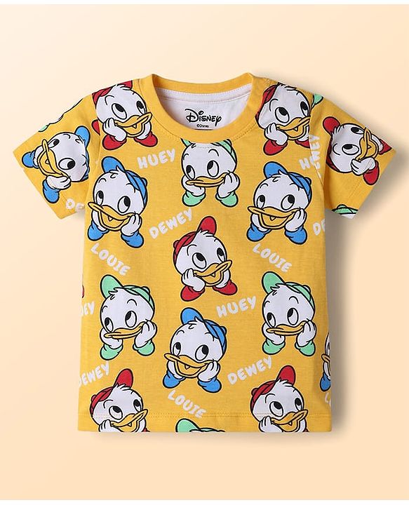 Babyhug Disney Single Jersey Knit Half Sleeves T-Shirts with Donald Duck Graphics Pack of 3 - Multicolor