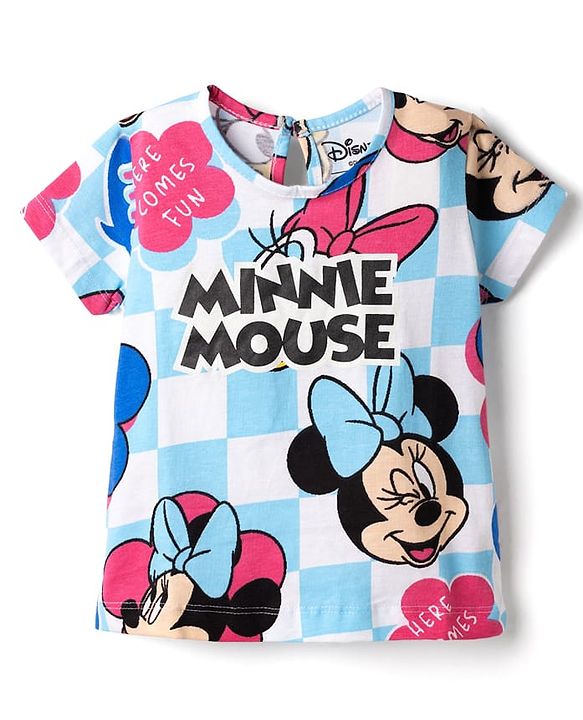 Babyhug Disney Single Jersey Knit Half Sleeves T-Shirts With Minnie Mouse Graphics Pack of 3 - Multicolor