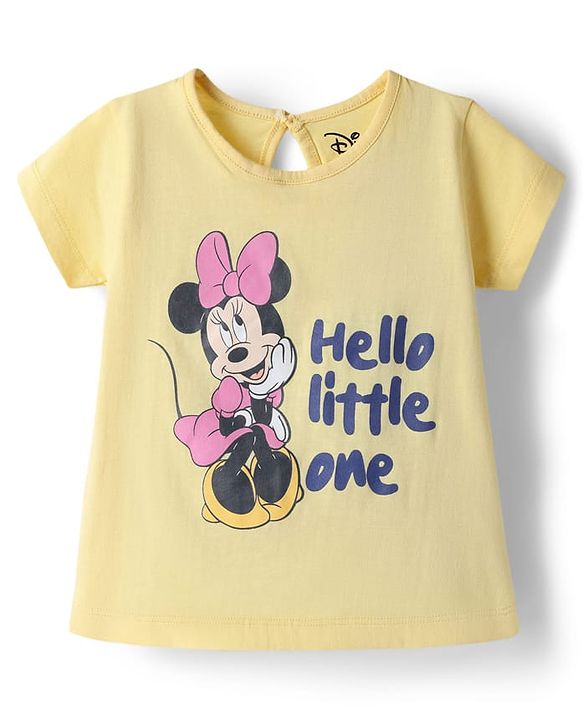 Babyhug Disney Single Jersey Knit Half Sleeves T-Shirts with Minnie Mouse Graphics Pack of 3 - Multicolor