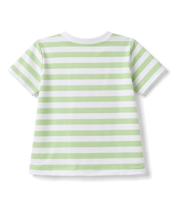 Babyhug Cotton Knit T-Shirt Half Sleeves Striped with Graphics Multi Color 6-9 Months