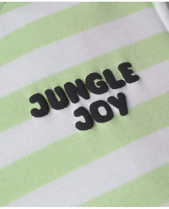 Babyhug Cotton Knit T-Shirt Half Sleeves Striped with Graphics Multi Color 6-9 Months