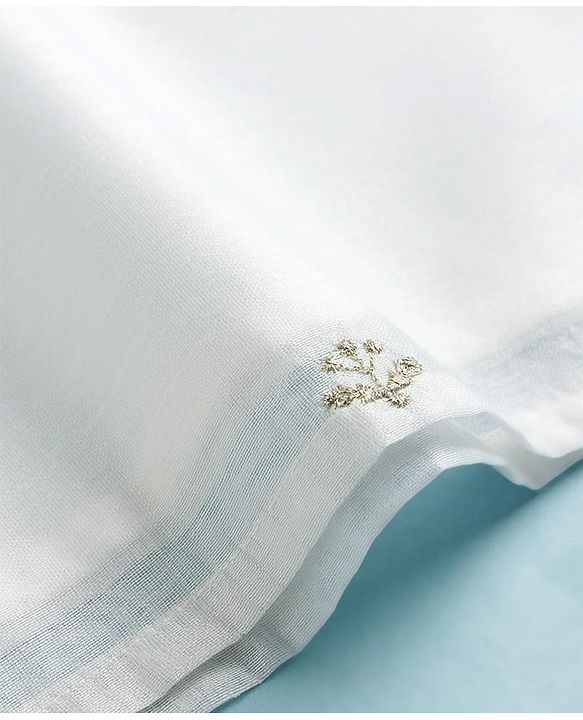 Babyhug Cotton Blend Woven Full Sleeves Kurta Dhoti Set With Floral Embroidery - White
