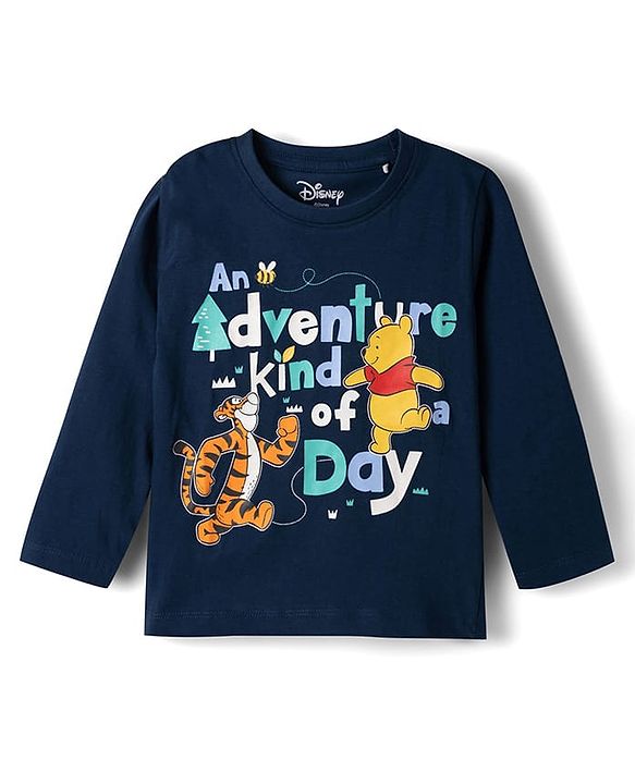 Babyhug Disney 100% Cotton Knit Full Sleeves T-Shirt & Pyjama Night Suit With Winnie The Pooh Graphics- Multicolor