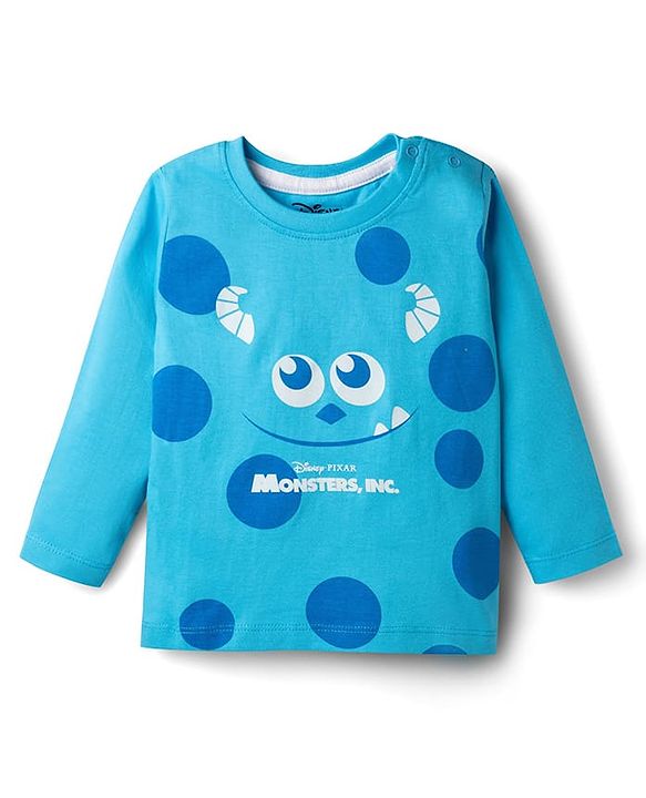 Babyhug Disney 100% Cotton Knit Full Sleeves T-Shirt & Pyjama Night Suit With Monster Graphic - Multicolor
