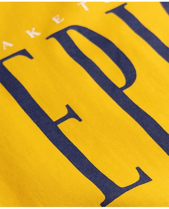 Pine Kids Knit Full Sleeves Make It Today Epic Printed Sweatshirt - Yellow