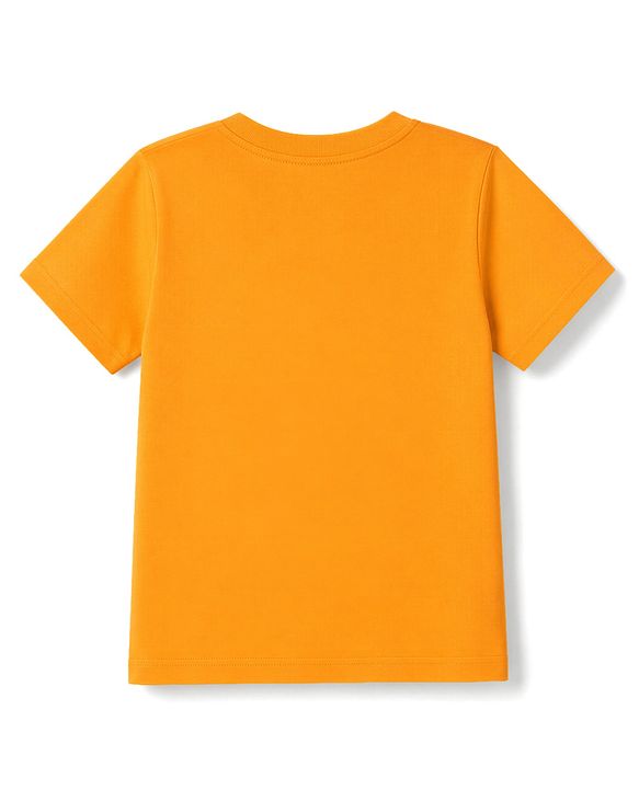 Babyhug 100% Cotton Knit Half Sleeves Solid T-Shirt & Shorts Set With Patch - Orange