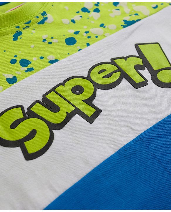Babyhug 100% Cotton Knit Half Sleeves Text Printed T-Shirt & Shorts Set - Lime Green & Light Blue