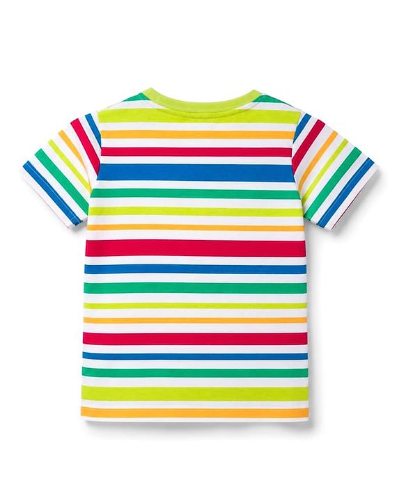 Babyhug 100% Cotton Single Jersey Knit Half Sleeves Striped T-Shirt & Shorts Set - Green Blue