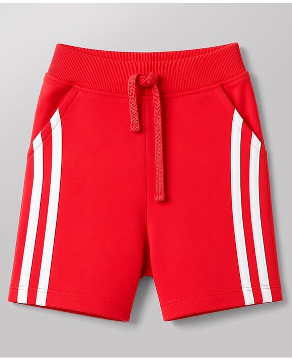 Babyhug Single Jersey Knit Half Sleeves T-Shirt & Shorts Set Football Print - Red & Navy Blue