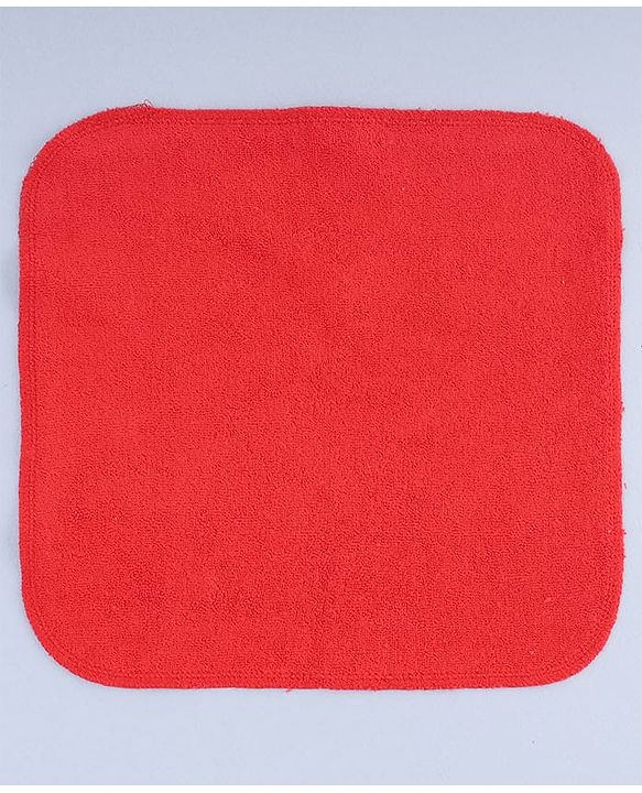 Bahyhug Cotton Knit Solid Hand & Face Towel Pack Of 6 L 25.4 x B 25.4 cm - Multi Color