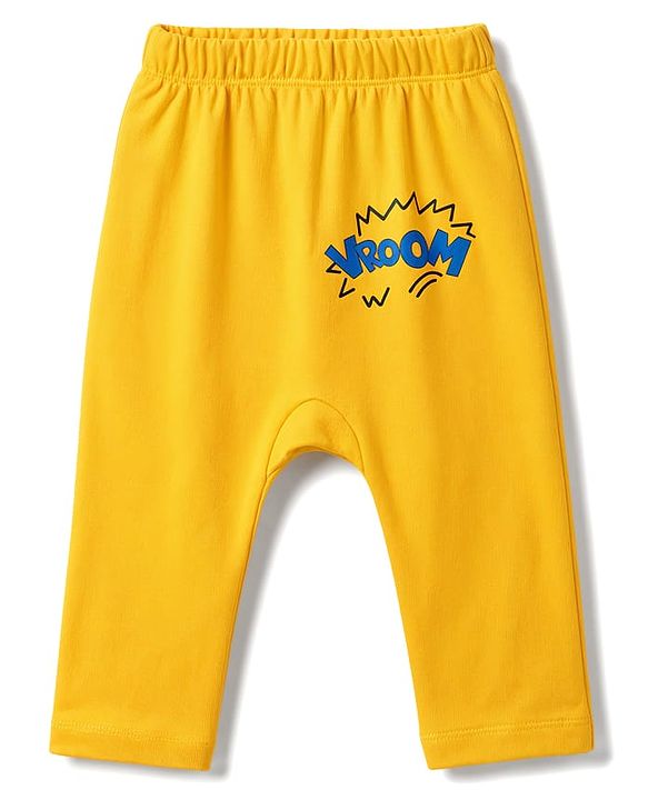 Babyhug Interlock Knit Full Length Vehicles & Star Printed Diaper Leggings Pack Of 3 - Multicolor