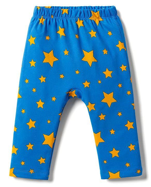 Babyhug Interlock Knit Full Length Vehicles & Star Printed Diaper Leggings Pack Of 3 - Multicolor