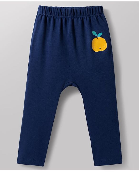 Babyhug 100% Cotton Knit Full Length Diaper Leggings with Fruit Print Pack of 3 - Multicolor