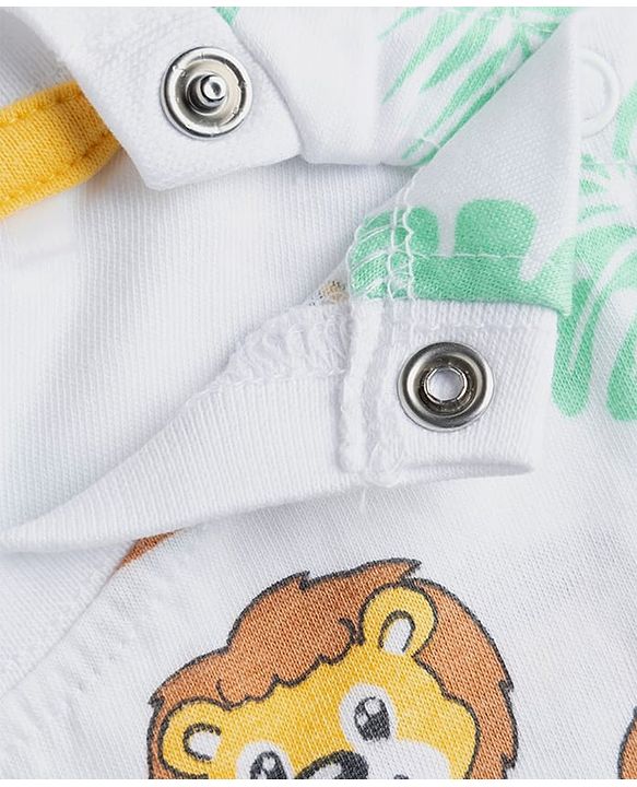Babyhug Single Jersey Knit Half Sleeves T-Shirt & Shorts Set Animal Print - Green