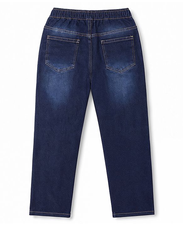 Pine Kids Denim Woven Full Length Washed Jeans - Blue