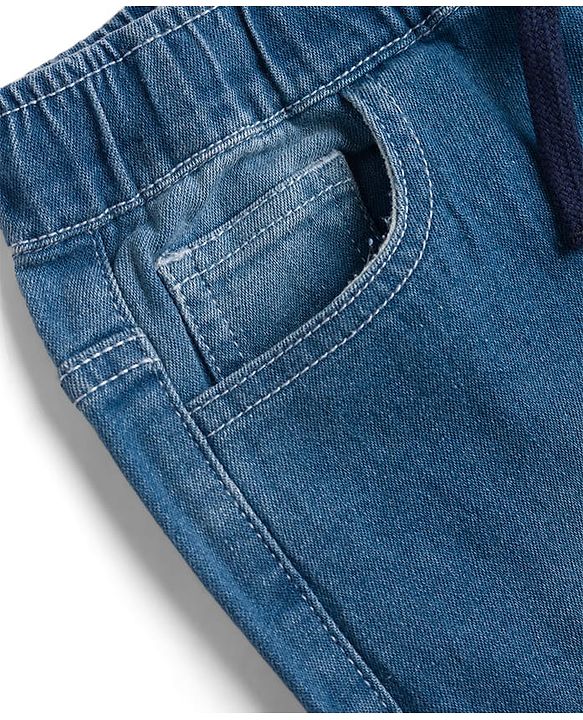 Pine Kids Denim Woven Full Length Washed Jeans - Blue