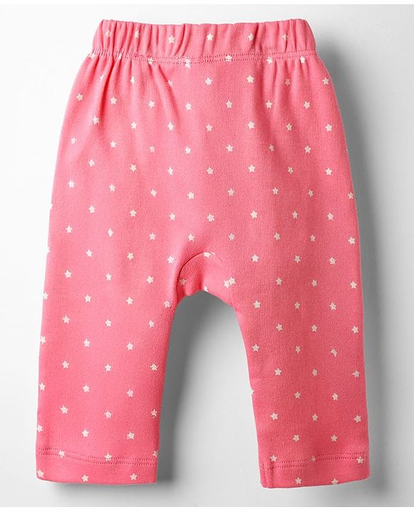 Babyhug 100% Cotton Interlock Knit Full Length Hearts Star & Unicorn Theme Printed Diaper Leggings Pack Of 3 - Multi Color