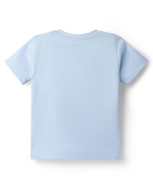 Babyhug Disney Cotton Knit Half Sleeves T-Shirt with Winnie the Pooh Print - Red & Blue