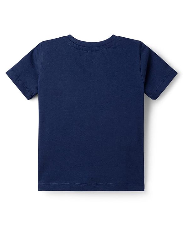Babyhug Disney Cotton Knit Half Sleeves T-Shirt with Winnie the Pooh Print - Red & Blue