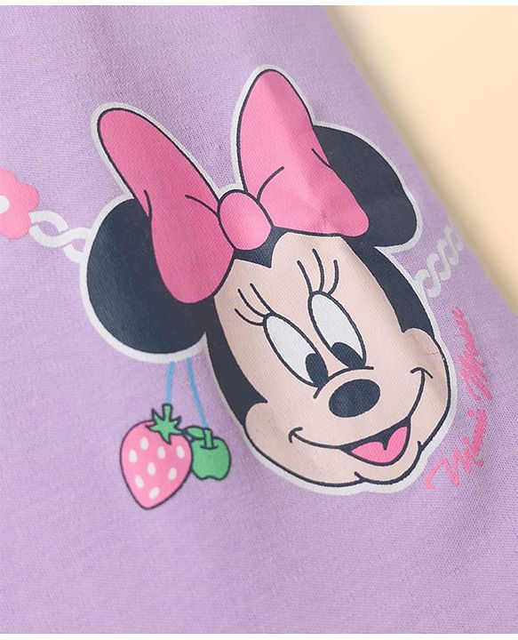 Babyhug Disney Interlock Knit Frill Sleeves Rompers with Minnie Mouse Graphics Pack of 2 - Multicolor
