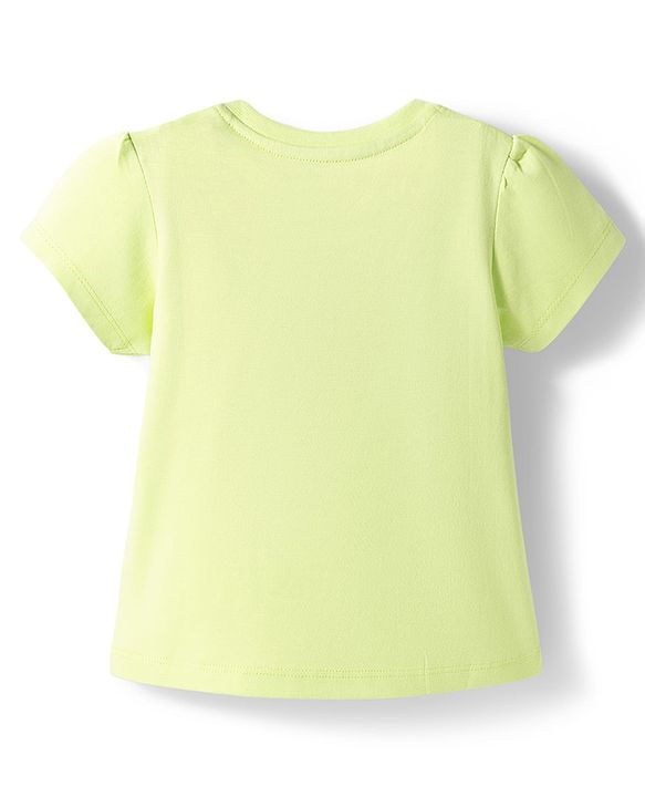 Babyhug Cotton Knit T-Shirt Half Sleeves Sequins Detailing Multi Color 6-9 Months