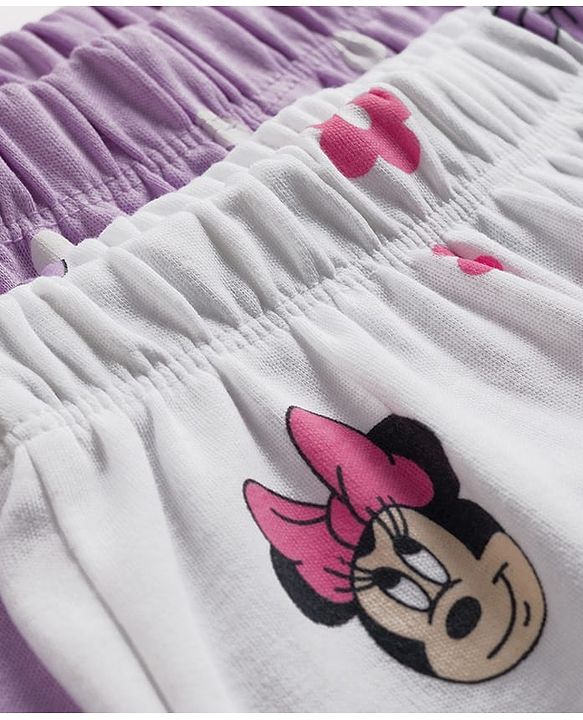Babyhug Disney Interlock Knit Full Length Diaper Leggings With Minnie Mouse Graphics Pack of 2 - Multicolor