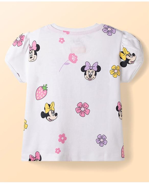 Babyhug Disney Cotton Knit Half Sleeves T-Shirt with Minnie Mouse Graphic Multi Color 2-3 Years Pack of 2