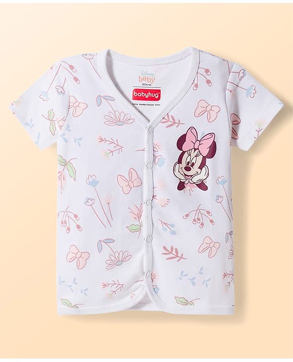 Babyhug Disney Interlock Knit Half Sleeves Jhablas With Marie & Minnie Mouse Graphics Pack of 2 - Multicolor