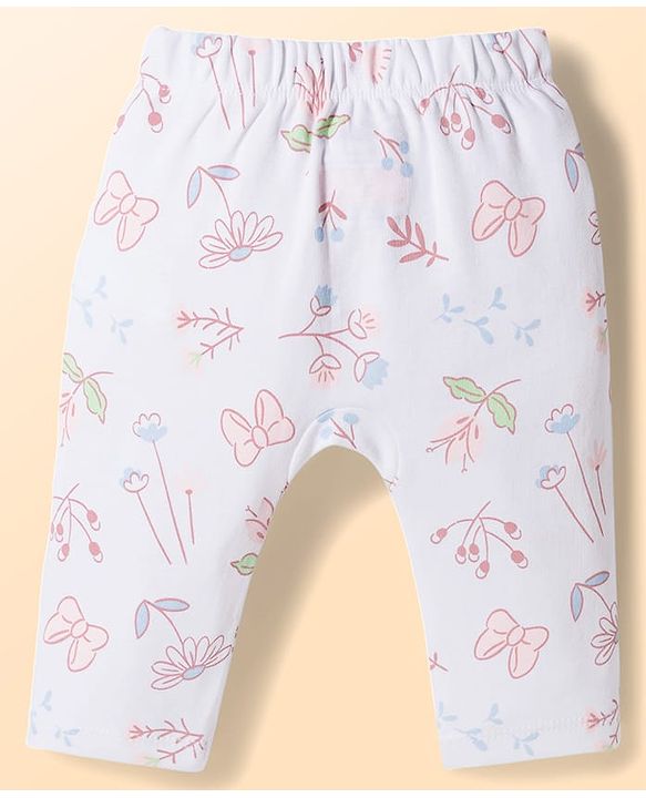 Babyhug Disney 100% Cotton Knit Full Length Diaper Leggings With Disney Characters Graphics Pack Of 2 - Multi Color