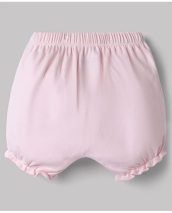 Babyhug Disney Single Jersey Knit Minnie Mouse & Marie Printed Bloomers Pack of 2 - White & Pink