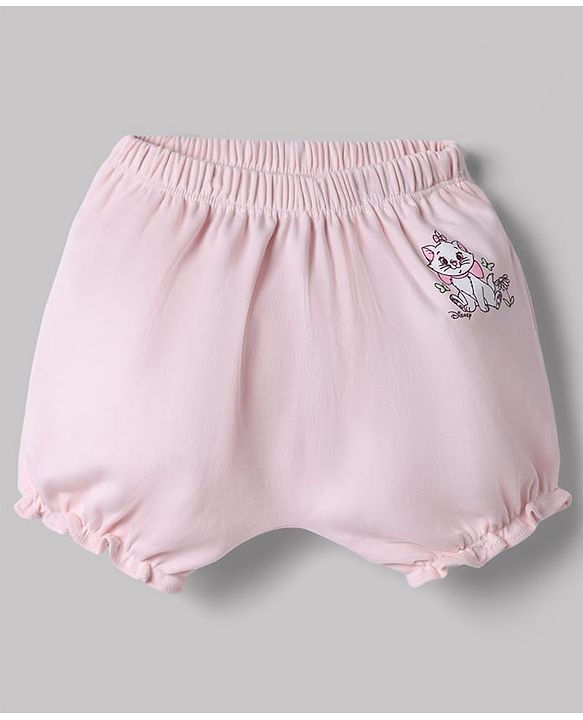 Babyhug Disney Single Jersey Knit Minnie Mouse & Marie Printed Bloomers Pack of 2 - White & Pink