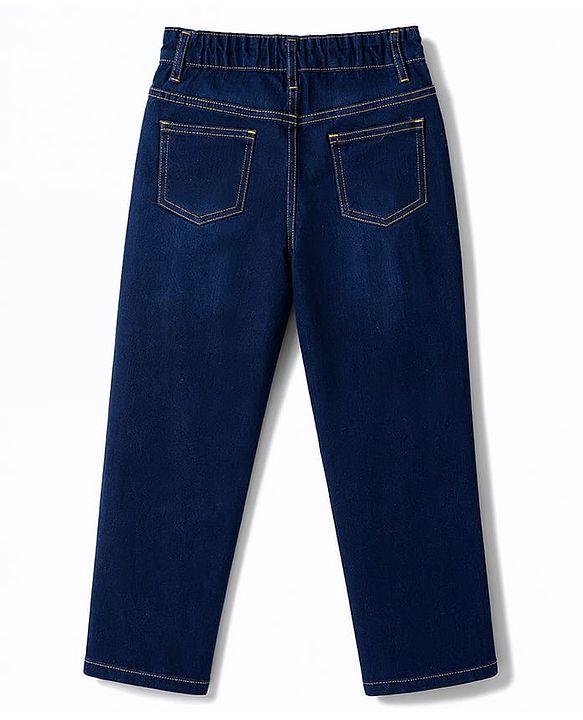 Pine Kids Denim Woven Full Length Washed Jeans - Blue