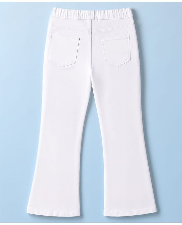 Pine Kids Denim Woven Ankle Length Washed Jeggings - White