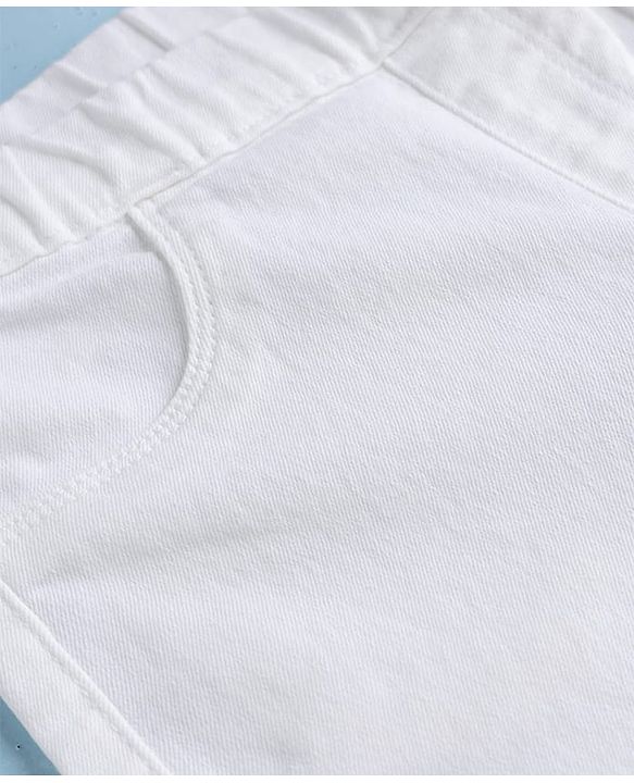Pine Kids Denim Woven Ankle Length Washed Jeggings - White