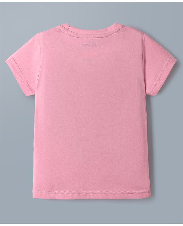 Babyhug Disney 100% Cotton Single Jersey Knit Half Sleeves Tshirts With Minnie Mouse Print Pack Of 2 - Pink & White
