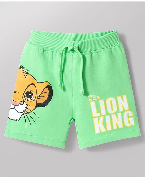 Babyhug Single Jersey Knit Half Sleeves T-Shirt & Shorts Set With Lion King Graphics - Multicolor