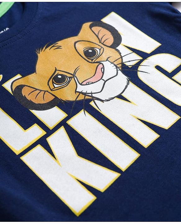 Babyhug Single Jersey Knit Half Sleeves T-Shirt & Shorts Set With Lion King Graphics - Multicolor