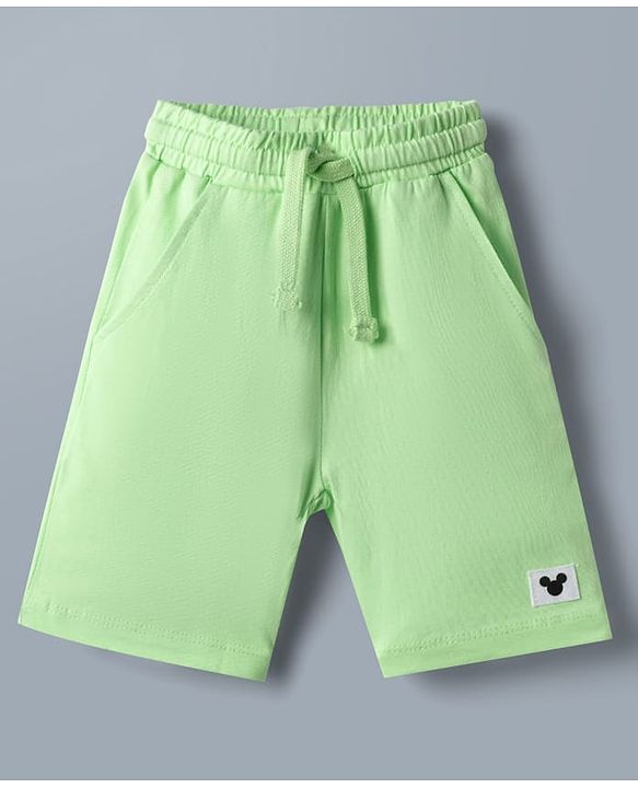 Babyhug Disney 100% Cotton Knit Half Sleeves T-Shirt & Shorts Set With Mickey Mouse Graphics - Light Green