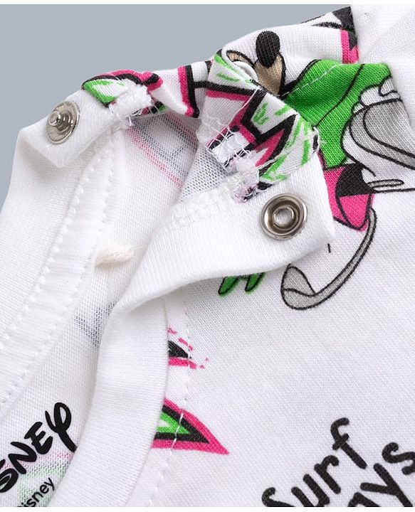 Babyhug Disney 100% Cotton Knit Half Sleeves T-Shirt & Shorts Set With Mickey Mouse Graphics - Light Green