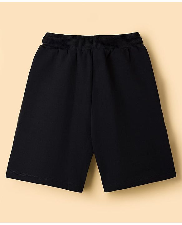 Babyhug Disney 100% Cotton Knit Half Sleeves T-Shirt & Shorts Set With Mickey Mouse Graphic & Bag Applique - White