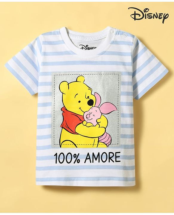 Babyhug Disney Cotton Knit T-Shirts Half Sleeve Winnie The Pooh Graphics Multi Color 3-6 Months
