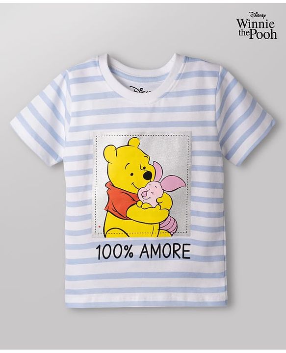 Babyhug Disney Cotton Knit T-Shirts Half Sleeve Winnie The Pooh Graphics Multi Color 3-6 Months