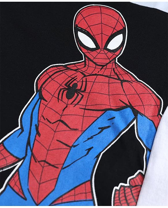 Babyhug Marvel 100% Cotton Knit Half Sleeves T-Shirt With Spider Man Graphic - Light Blue