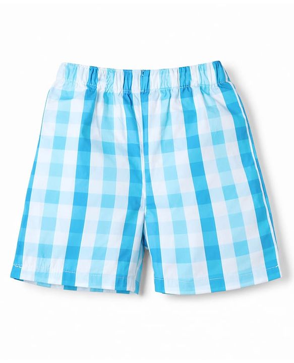 Babyhug Cotton Poplin Woven Checks Boxers With Tiger Print Pack of 3 - Multicolor