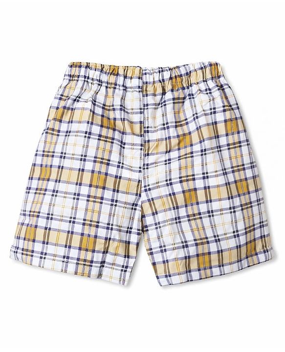 Babyhug Cotton Poplin Woven Checks Boxers With Tiger Print Pack of 3 - Multicolor