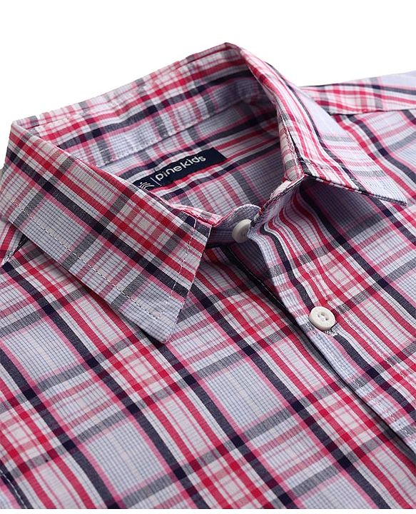 Pine Kids Cotton Woven Checks Shirts Half Sleeves Collar Multi Color 4-5 Years