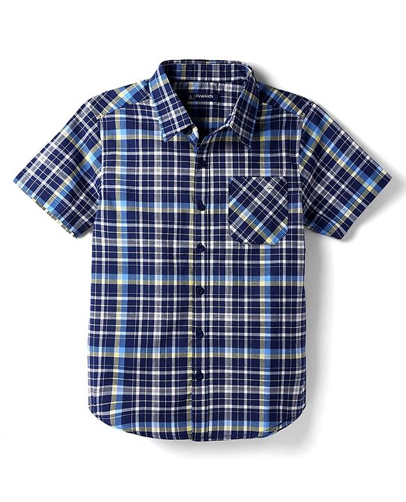 Pine Kids Cotton Woven Shirt Half Sleeves Checks Multi Color 4-5 Years