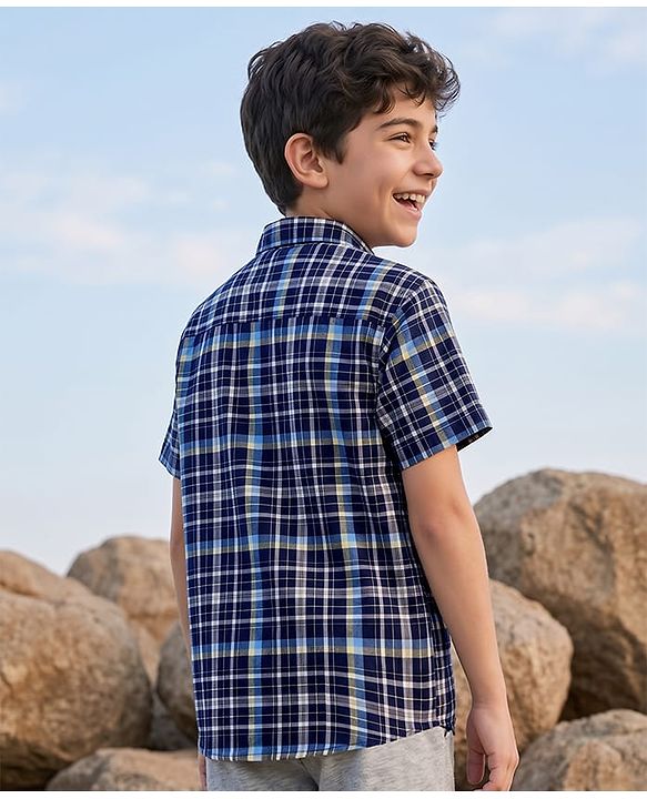 Pine Kids Cotton Woven Shirt Half Sleeves Checks Multi Color 4-5 Years