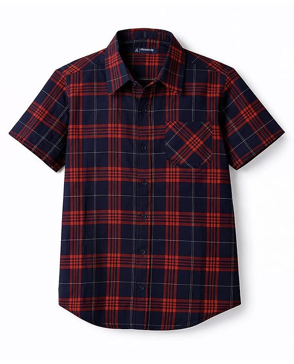 Pine Kids Cotton Woven Shirt Half Sleeves Checks Multi Color 4-5 Years