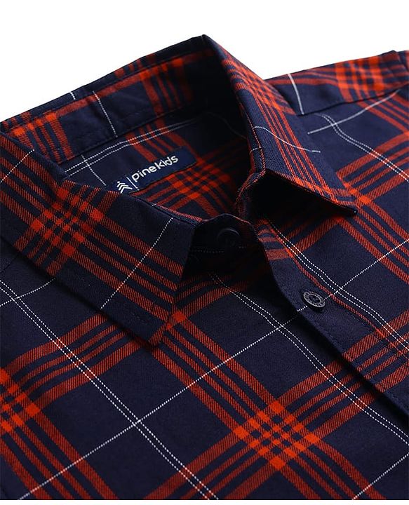 Pine Kids Cotton Woven Shirt Half Sleeves Checks Multi Color 4-5 Years